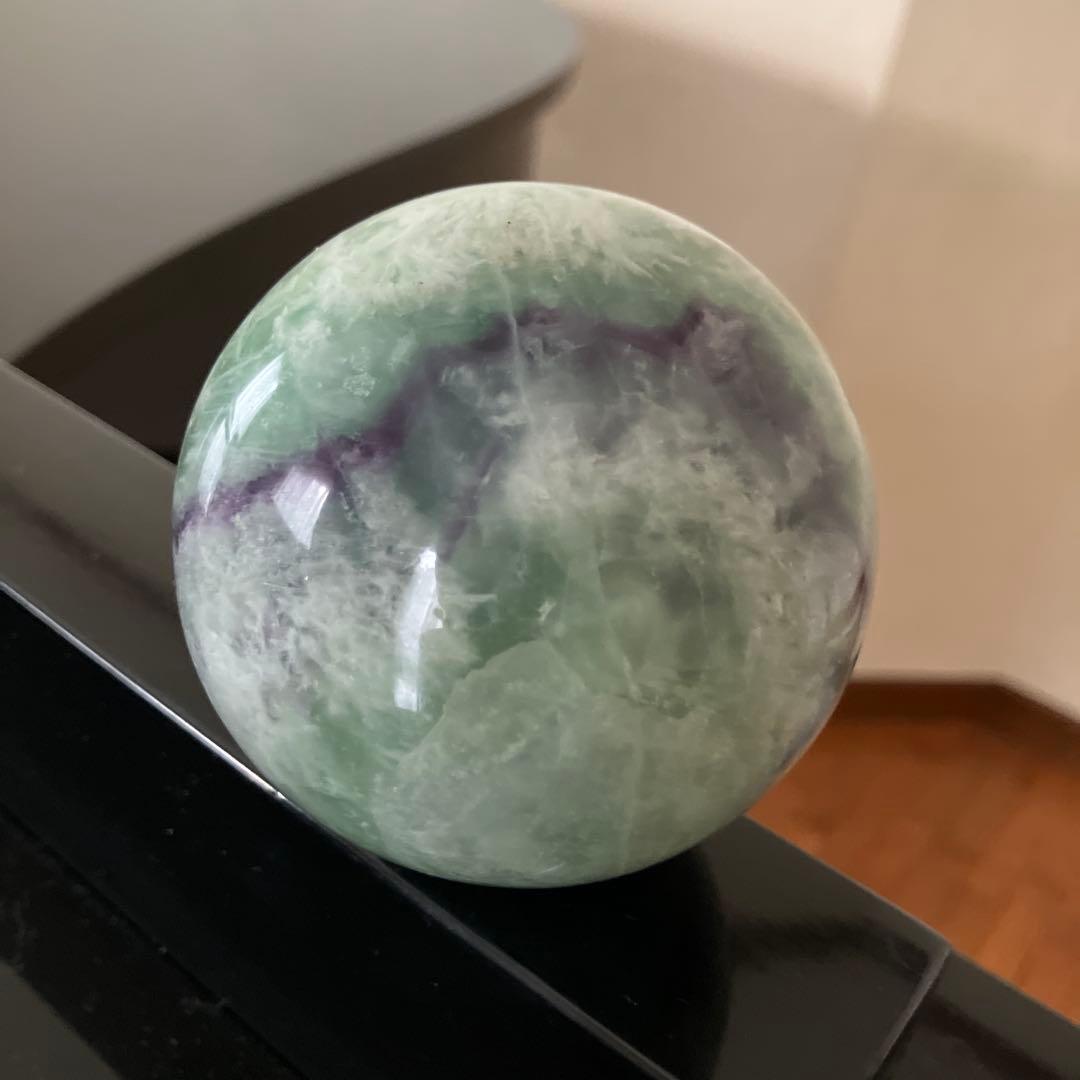 kdashさま専用大！エンジェルフェザーフローライト　スフィア　天然石置物