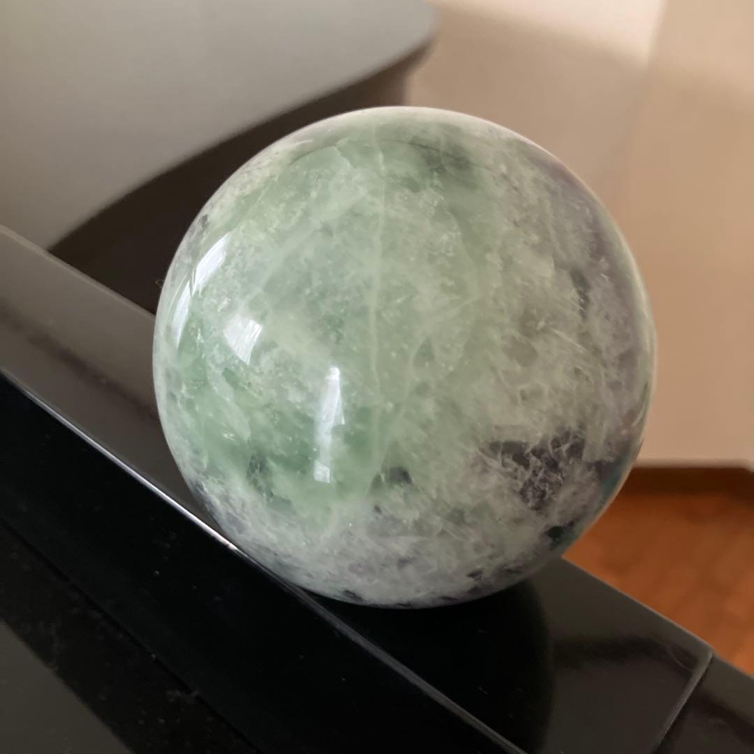 kdashさま専用大！エンジェルフェザーフローライト　スフィア　天然石置物