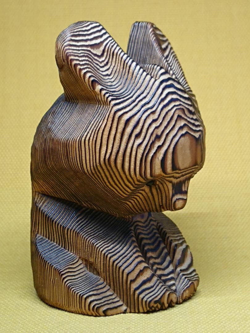 くま　熊　木彫　オブジェ　置物　インテリア　工芸品　美術品　A2690