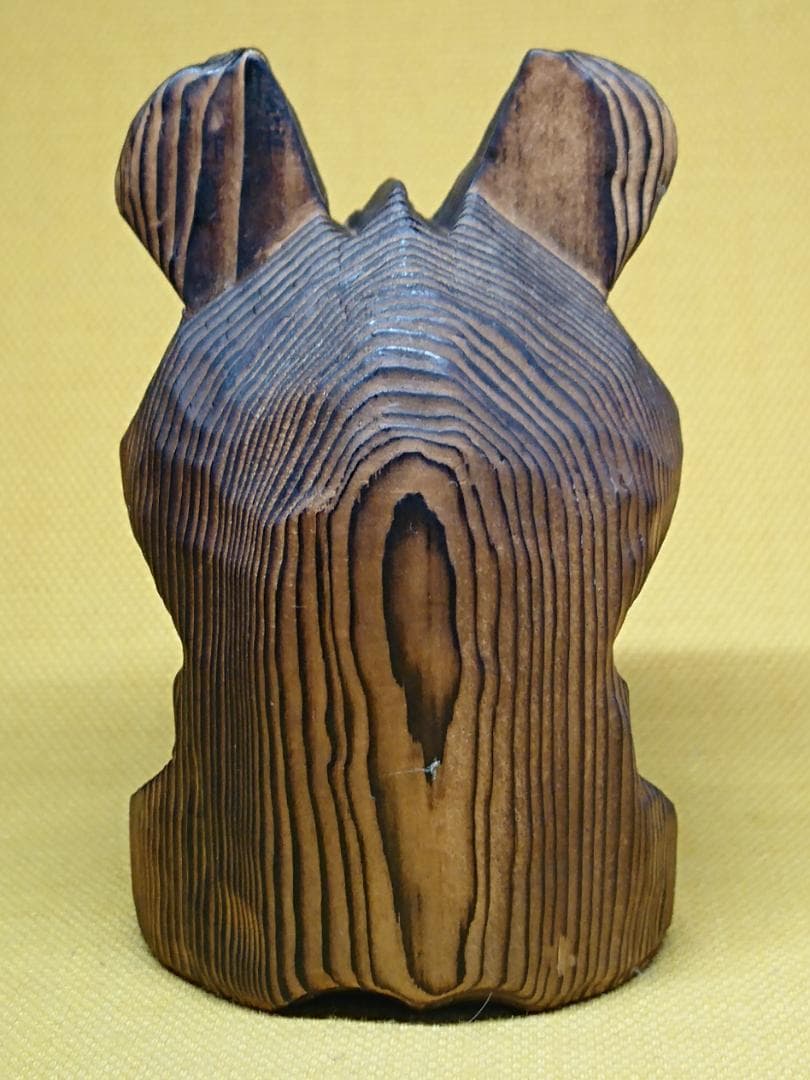 くま　熊　木彫　オブジェ　置物　インテリア　工芸品　美術品　A2690