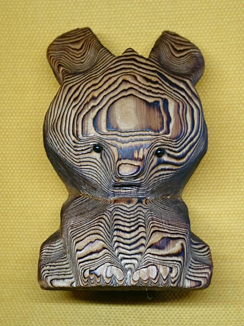 くま　熊　木彫　オブジェ　置物　インテリア　工芸品　美術品　A2690