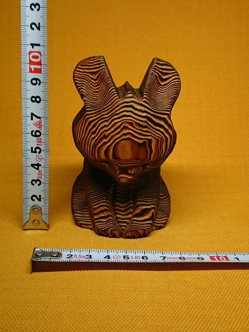 くま　熊　木彫　オブジェ　置物　インテリア　工芸品　美術品　A2690