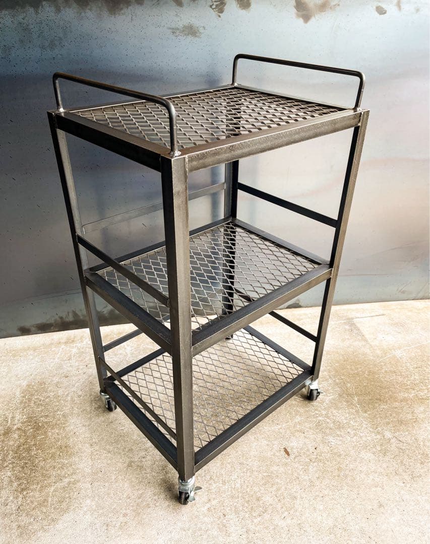 アイアンキッチンワゴンC キャスター付　キッチンカート　アイアン家具