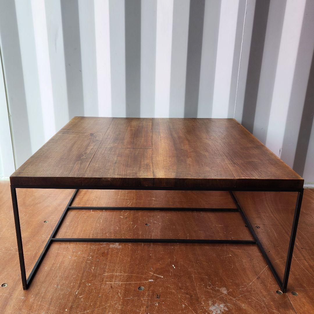 オーダー家具　無垢材　アイアン　ローテーブル　センターテーブル　75cm