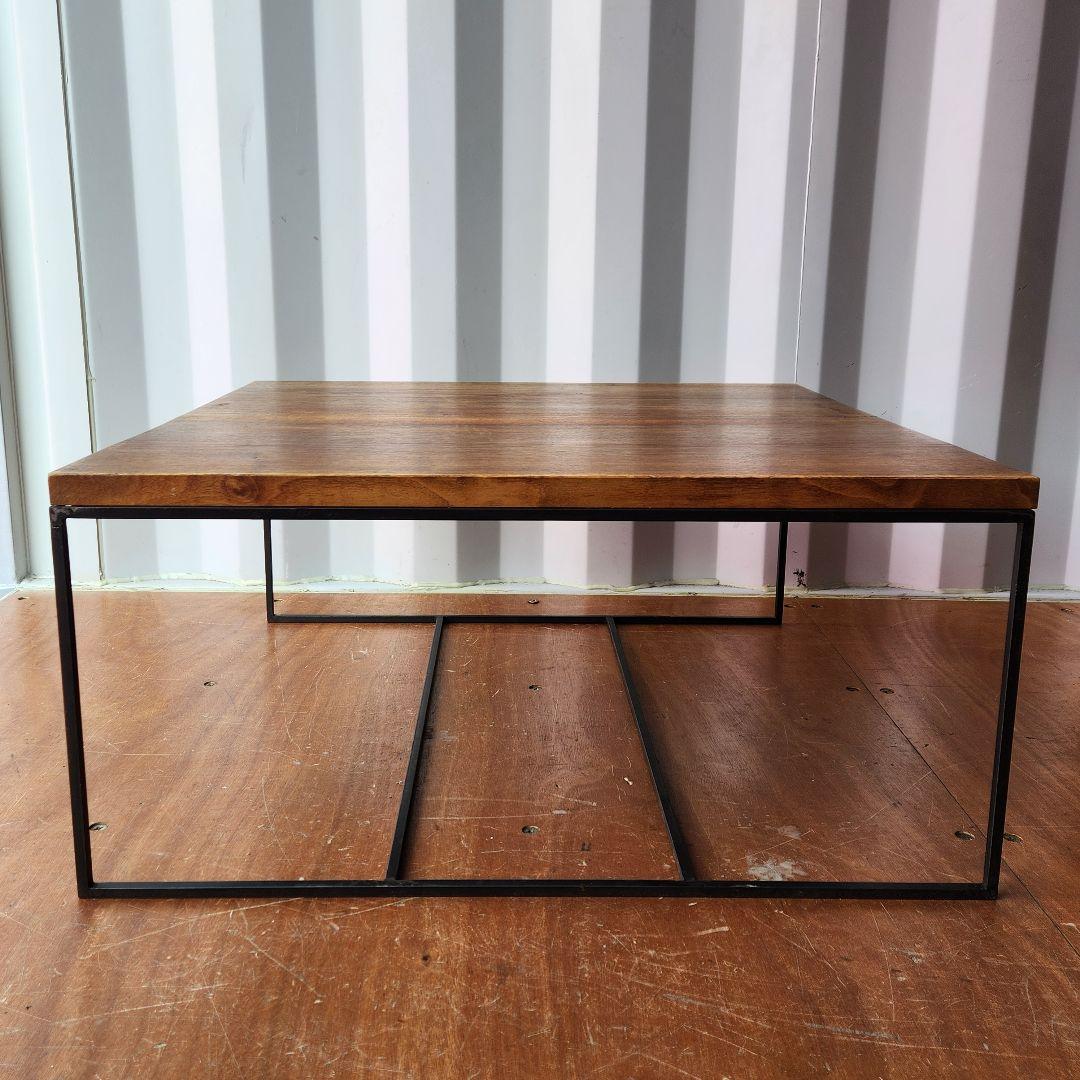 オーダー家具　無垢材　アイアン　ローテーブル　センターテーブル　75cm