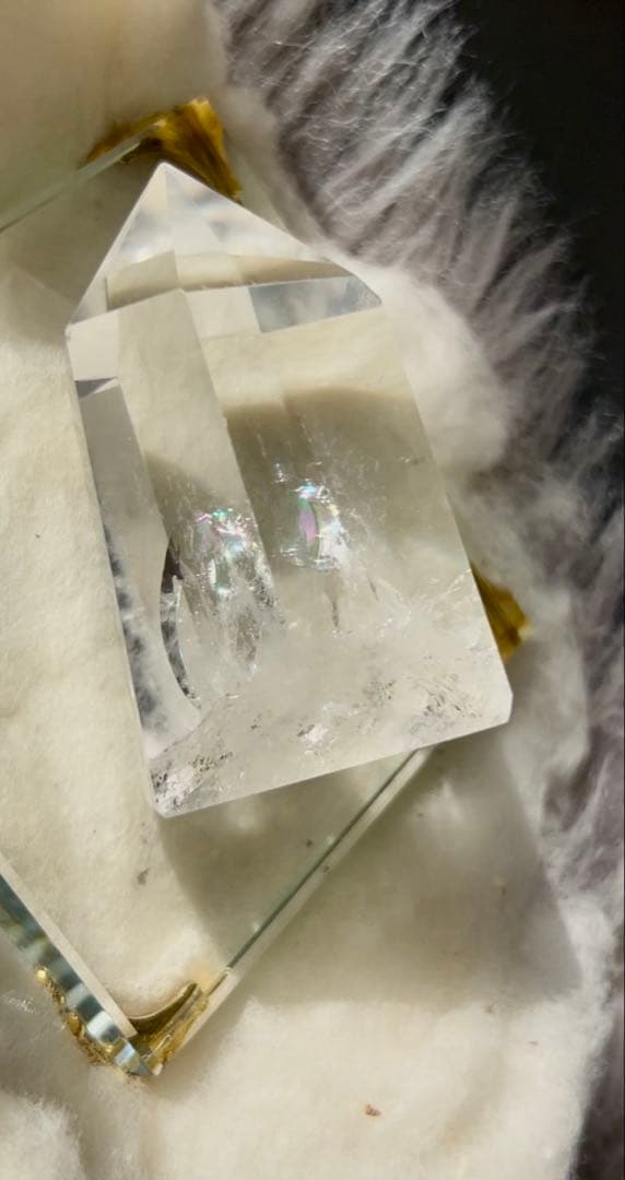 水晶　エンジェルラダー　ブルーラダー　クリアクォーツ　虹いり　水晶タワー