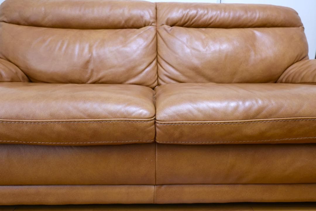 ニトリ　NITORI　2人～3人掛けハイバック・ソファ　本革　中古美品