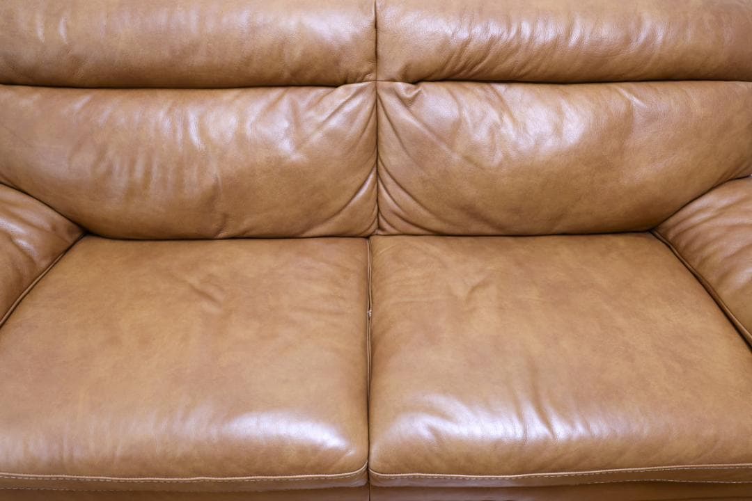 ニトリ　NITORI　2人～3人掛けハイバック・ソファ　本革　中古美品