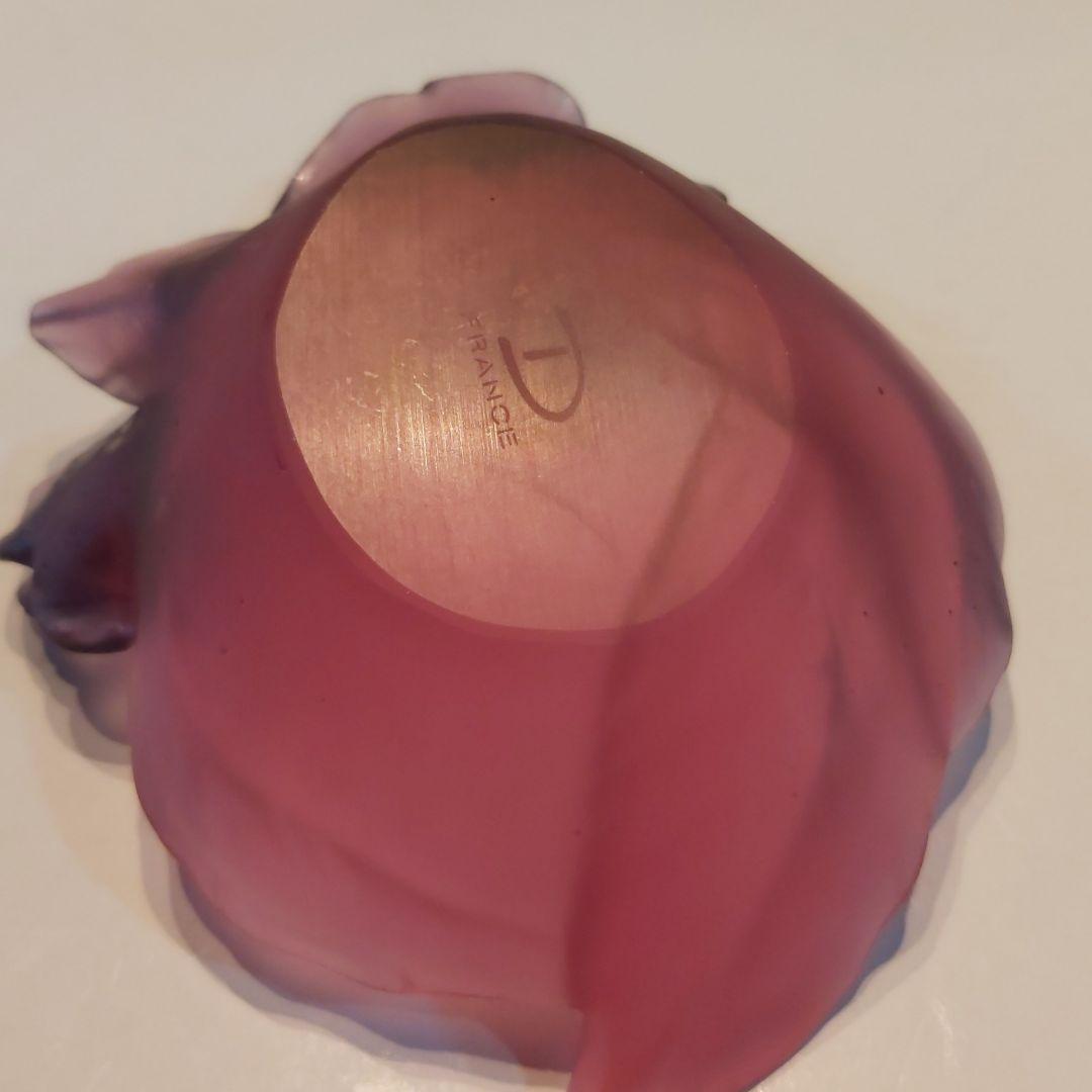 ドーム フランス クリスタル 新品 ローズ 小物入れ トレイ ボンボニエール