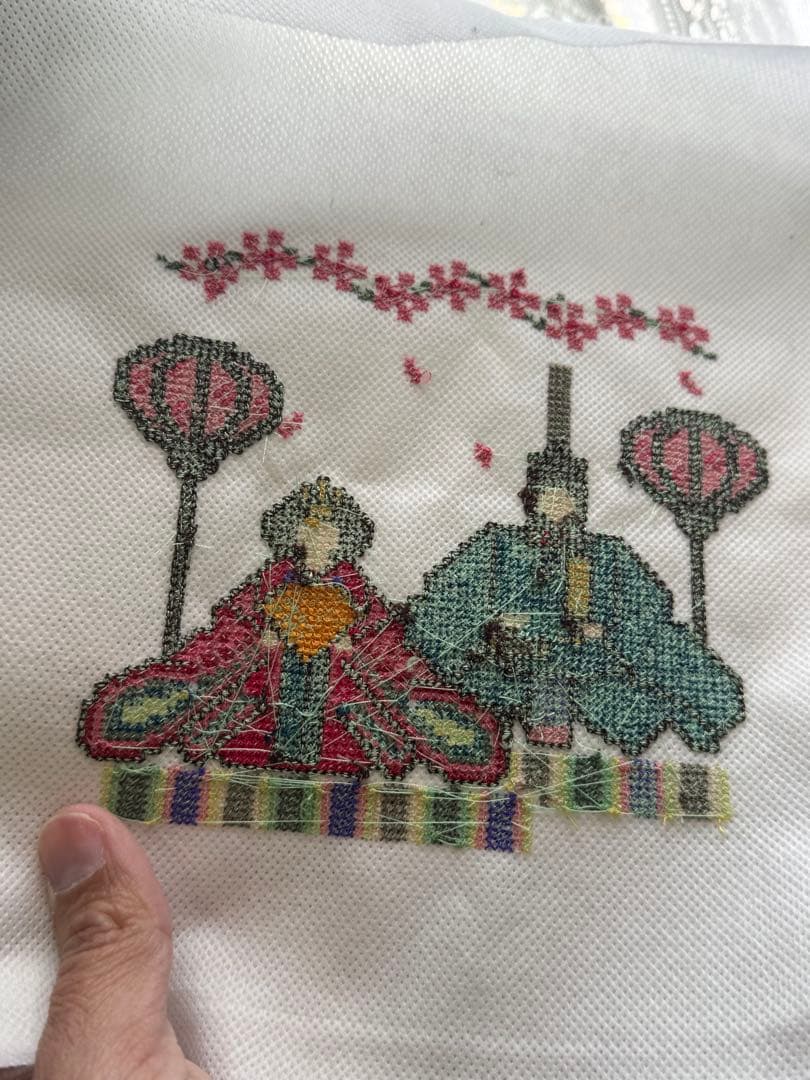 ひな祭り 刺繍フレーム / お雛様 クロスステッチ / ハンドメイド