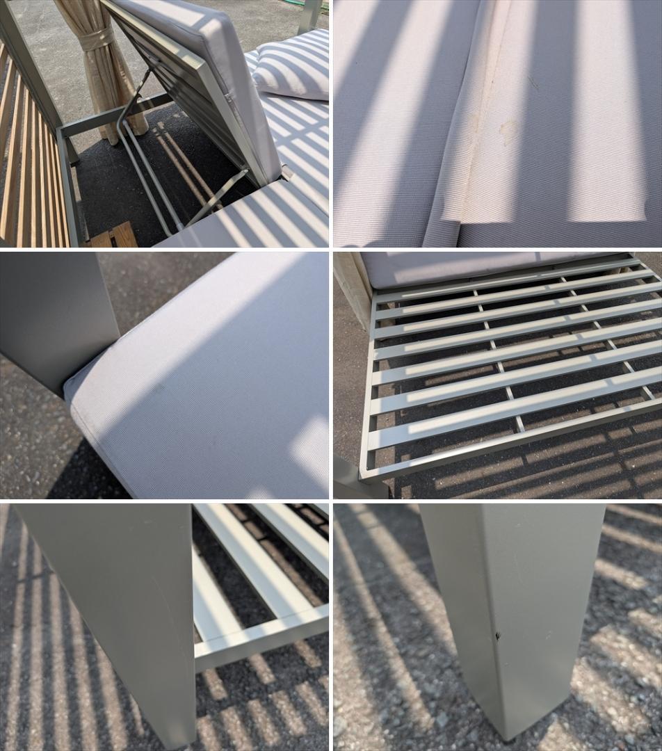 リゾートベッド　ベッド　デイベッド　グランピング　プールサイド　カーテン付き　A