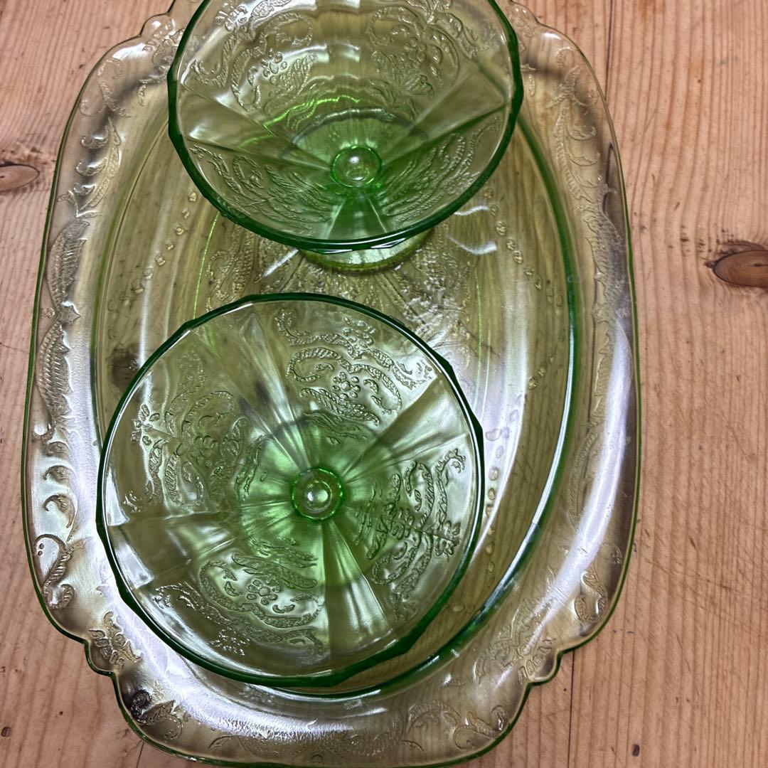 レア ウランガラス フェデラルマドリッド シャーベットペア 大型