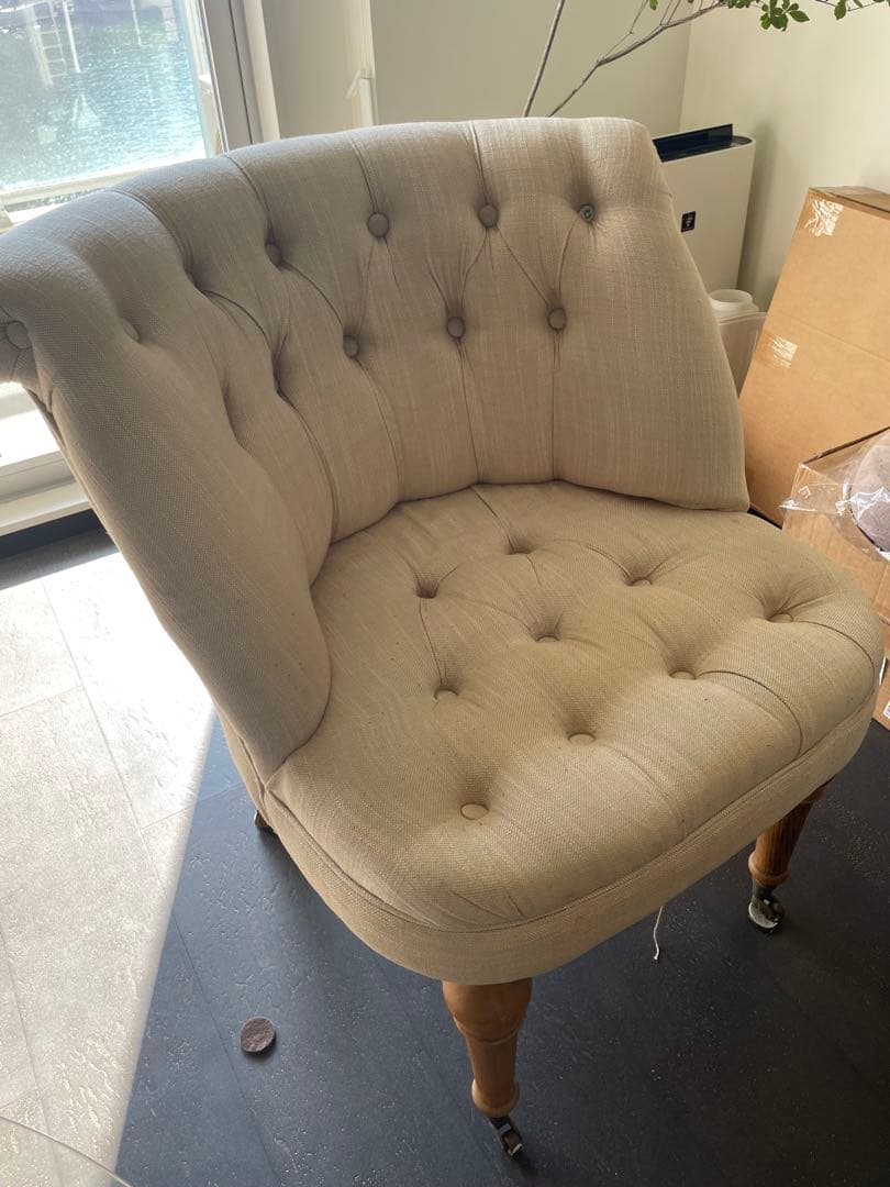 一人掛けソファ　フレンチアンティーク調　シャビーシック　ロココ