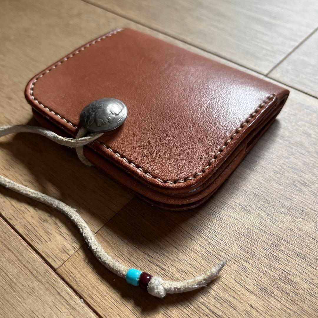 ハンドメイド　ケース　ベージュ　ヌメ革