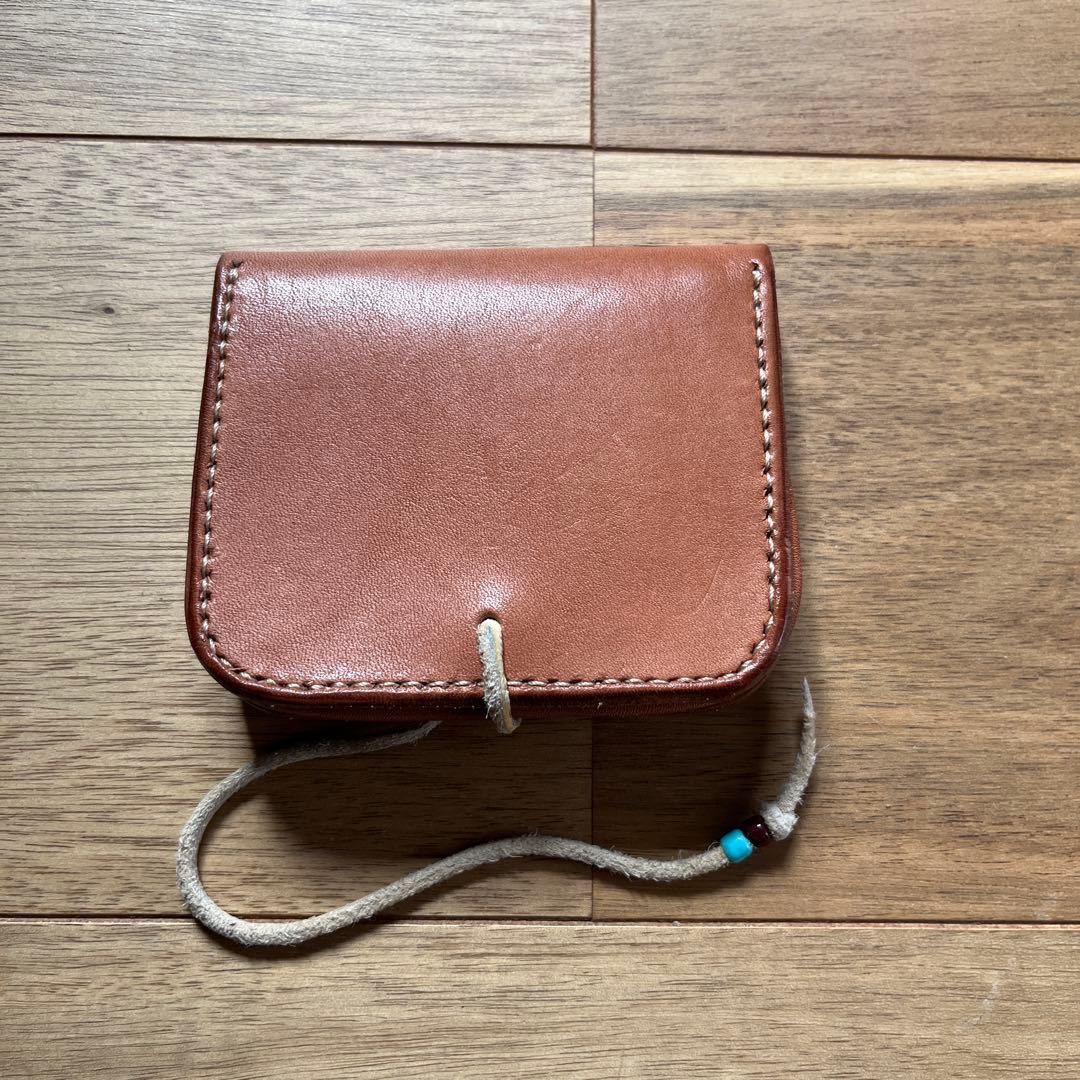 ハンドメイド　ケース　ベージュ　ヌメ革