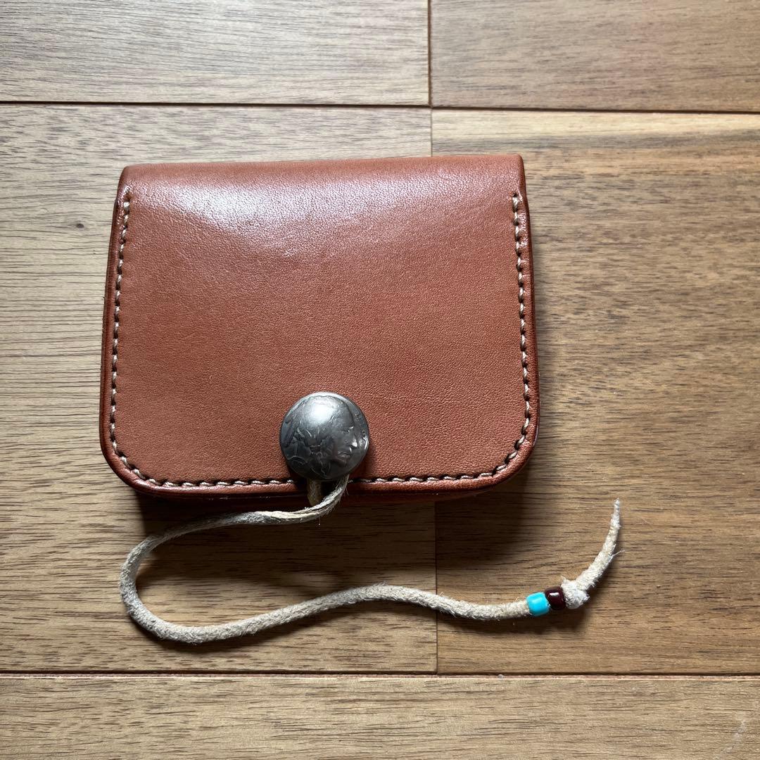 ハンドメイド　ケース　ベージュ　ヌメ革