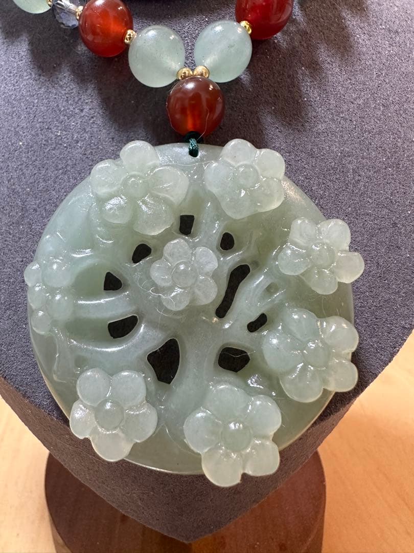 春節祭　梅花シャー太翠ペンダント