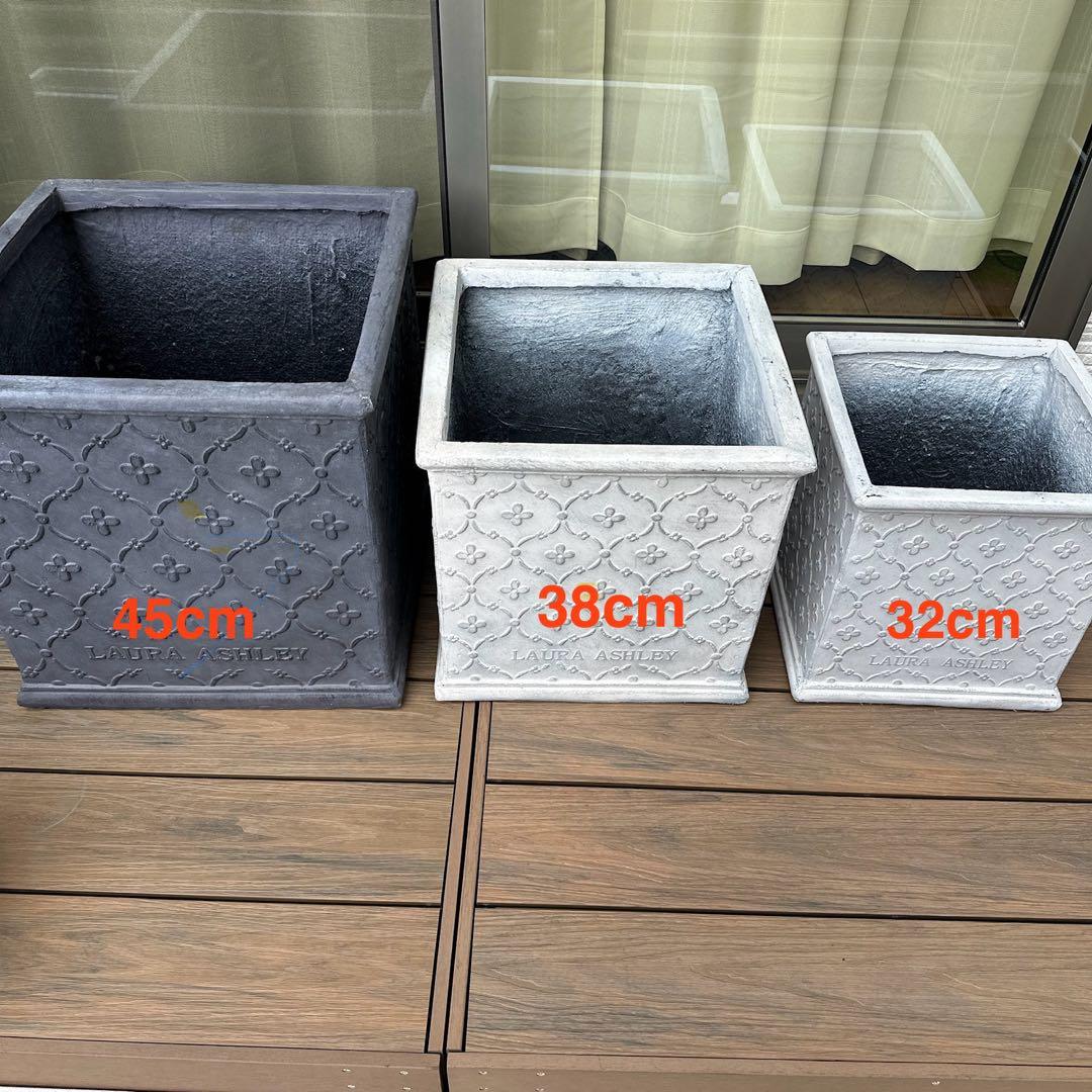 ローラアシュレイ　45cm　グレー　アンティーク鉢　植木鉢　鉢植