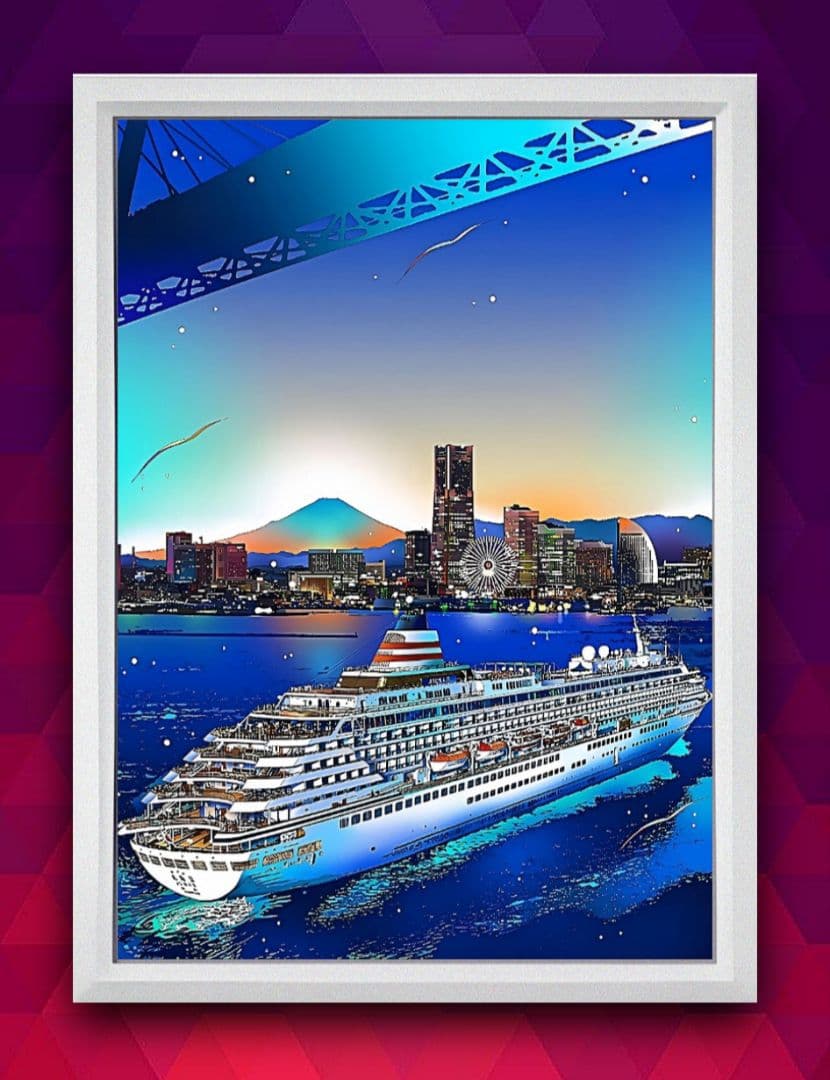 鈴木英人・アート【A4サイズ写真ポスターフレーム付き３点セット】ポスター