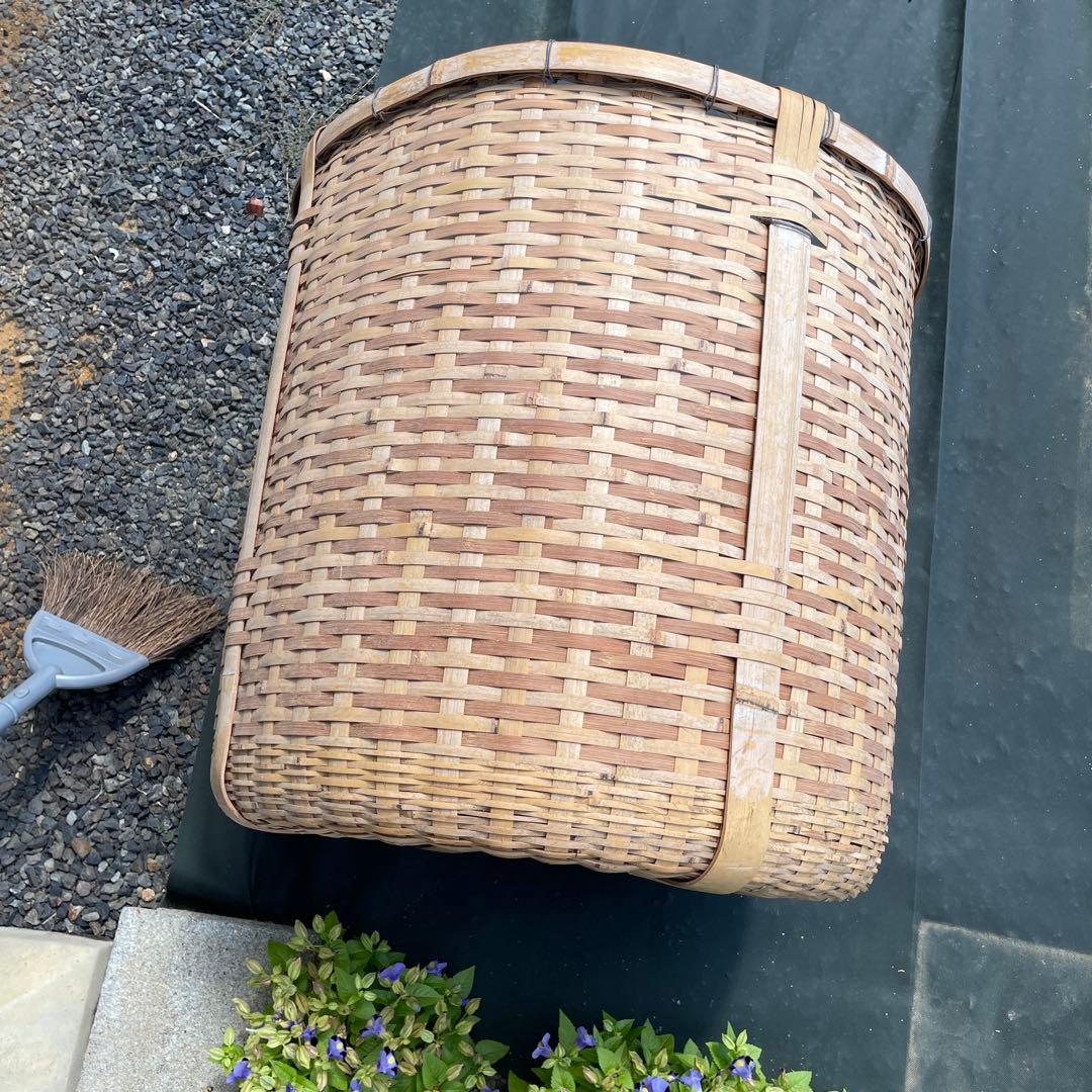 大きい竹籠　高さ56cm 直径58.5cm