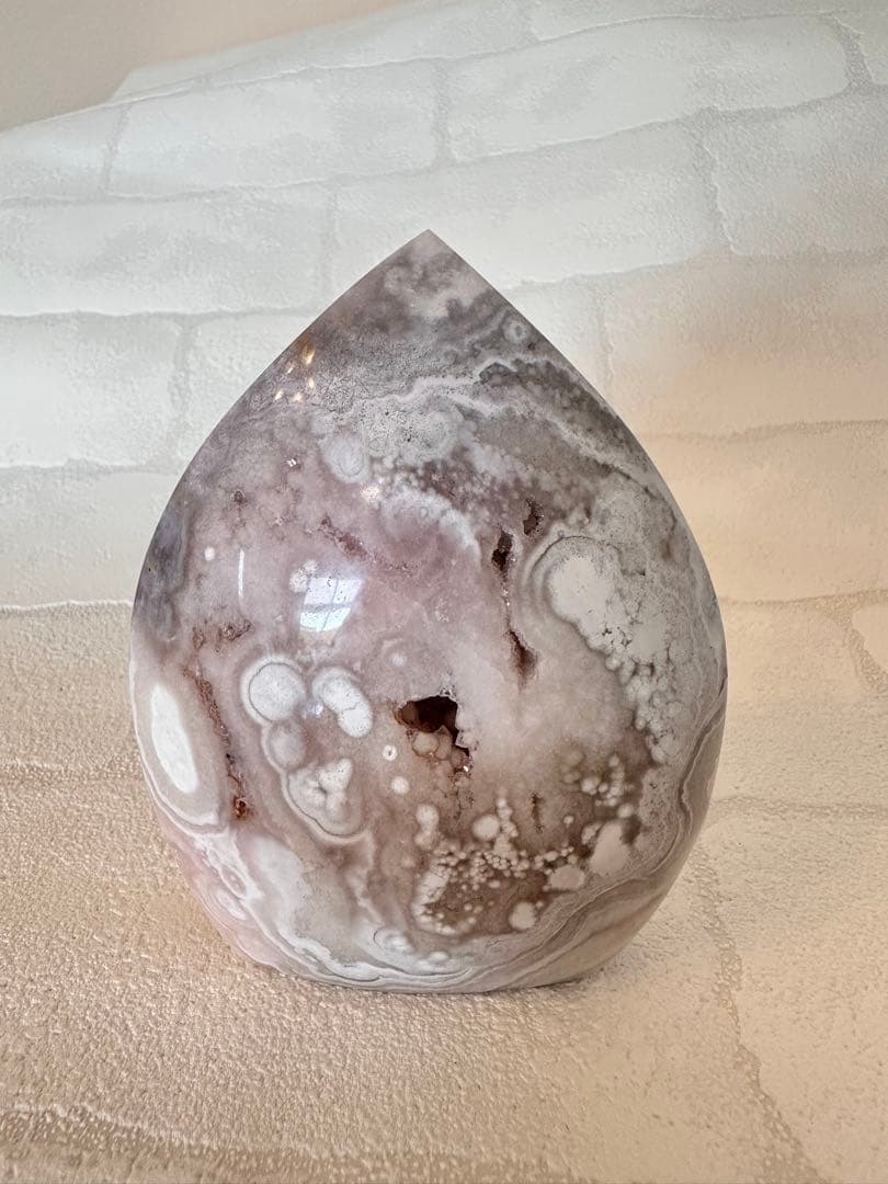 特価　ピンクアメジスト　フラワーアメジスト　丸玉模様　ジオード　フリーフォーム