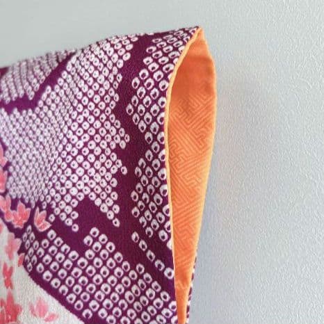 セット七五三7歳女の子長着＆袖なし長襦袢＆袋帯＆草履＆バッグ＆小物紫色しぼり柄