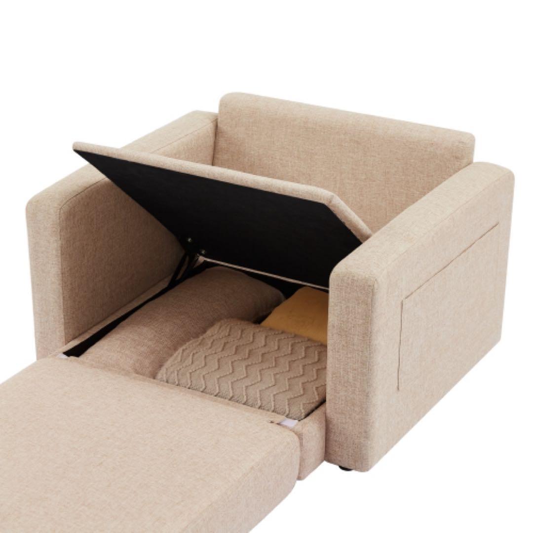 【シングル】ソファーベッド 折りたたみベッド ローソファー