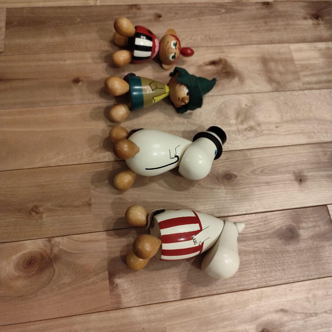 ムーミン 木製置物 4体セット ツボ押し