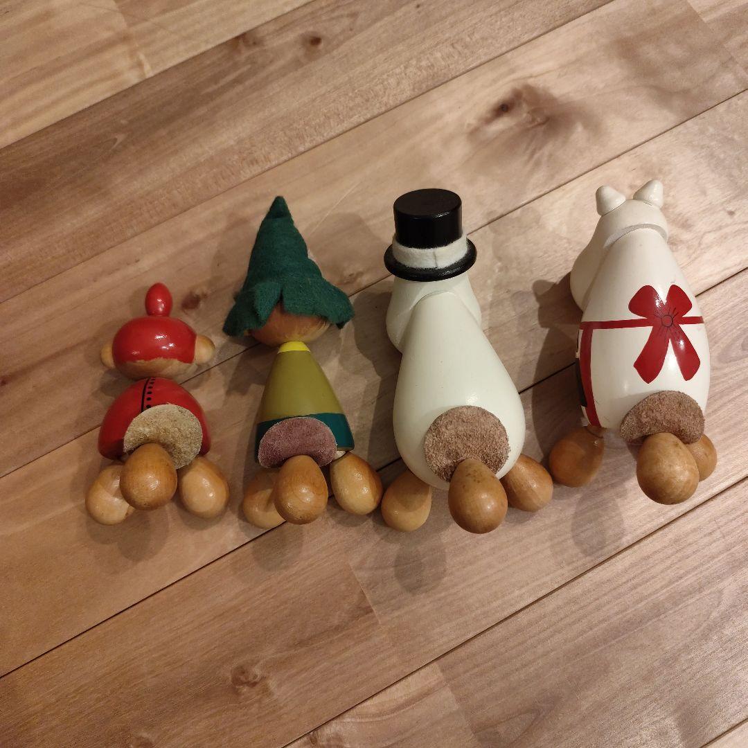 ムーミン 木製置物 4体セット ツボ押し