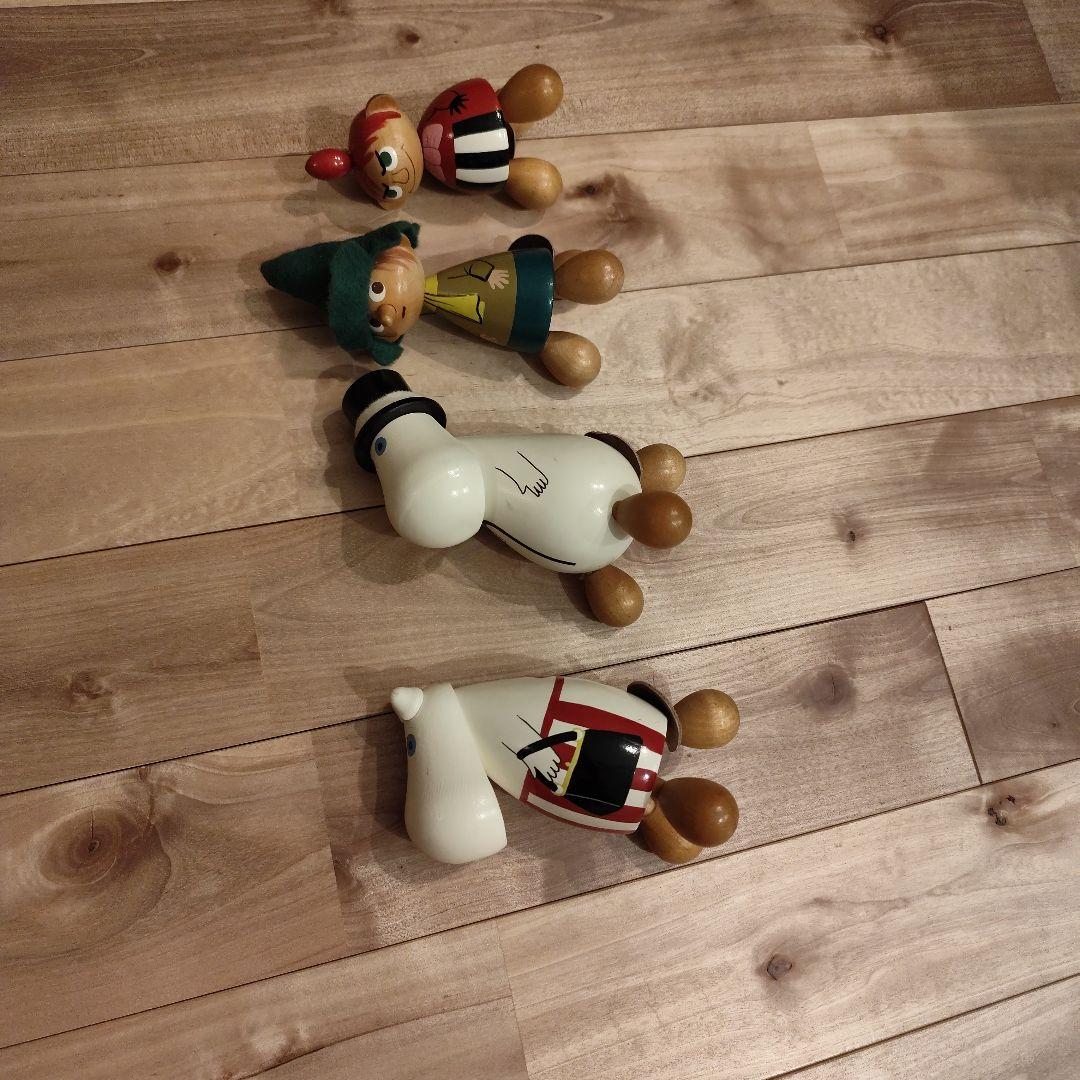 ムーミン 木製置物 4体セット ツボ押し