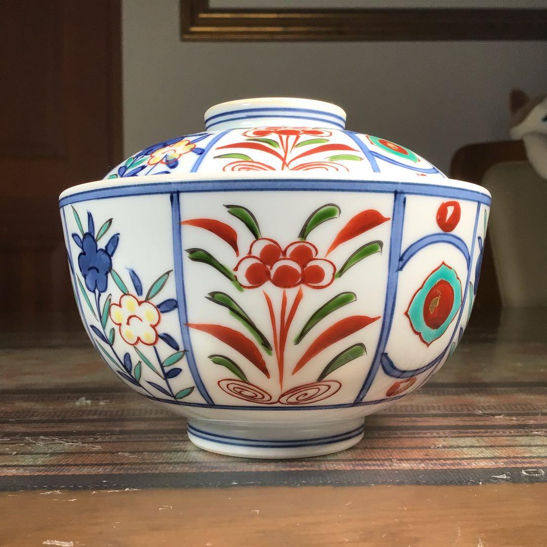 『スタうー特価』　有田焼　貞山　蓋付き　どんぶり　5客　金彩