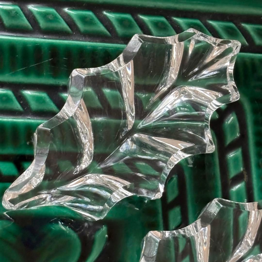 フランスアンティーク クリスタル カトラリーレスト ヒイラギ 5個セット