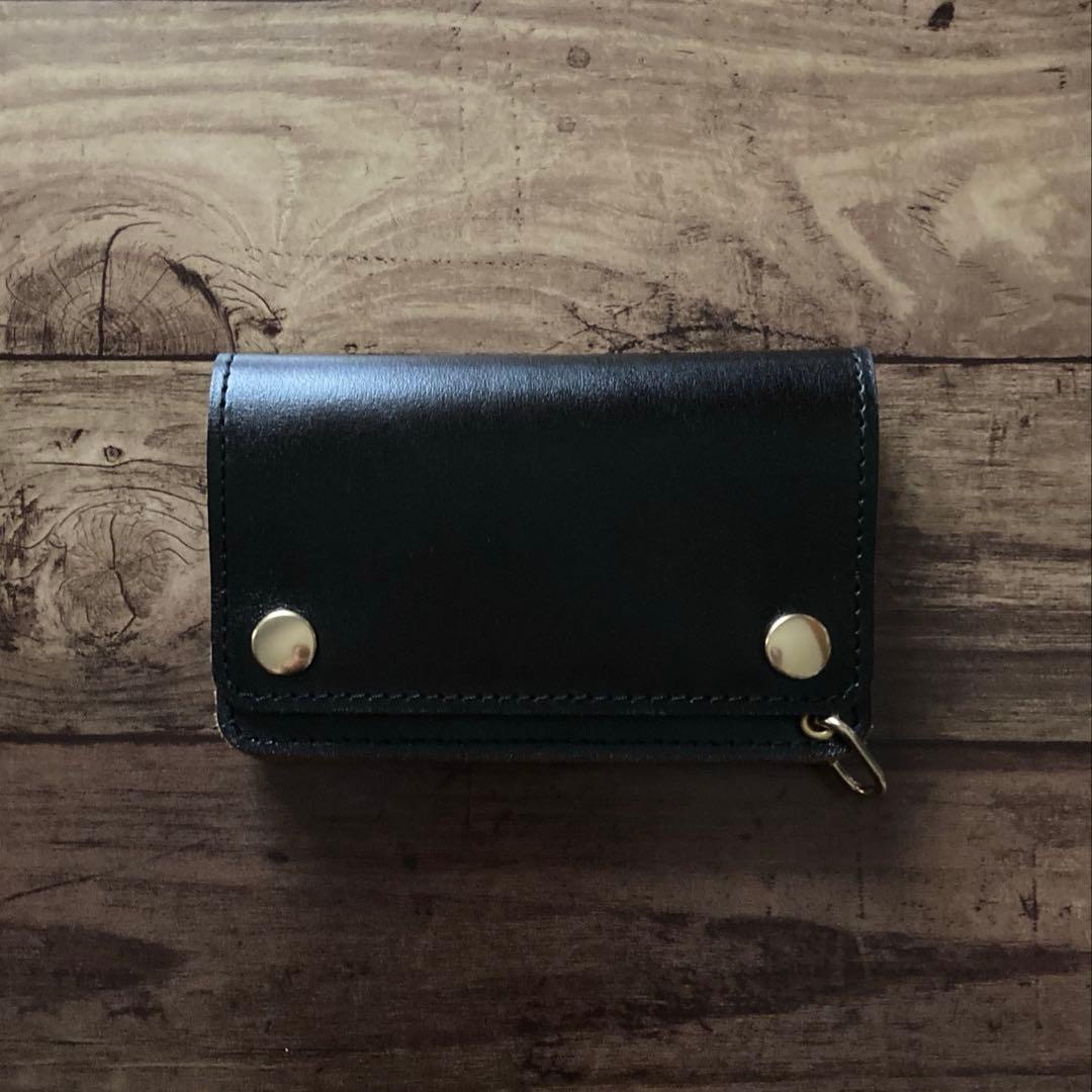 【tt様ご確認用】ミドルトラッカーウォレット 茶芯ブラック【お札を折らずに収納】