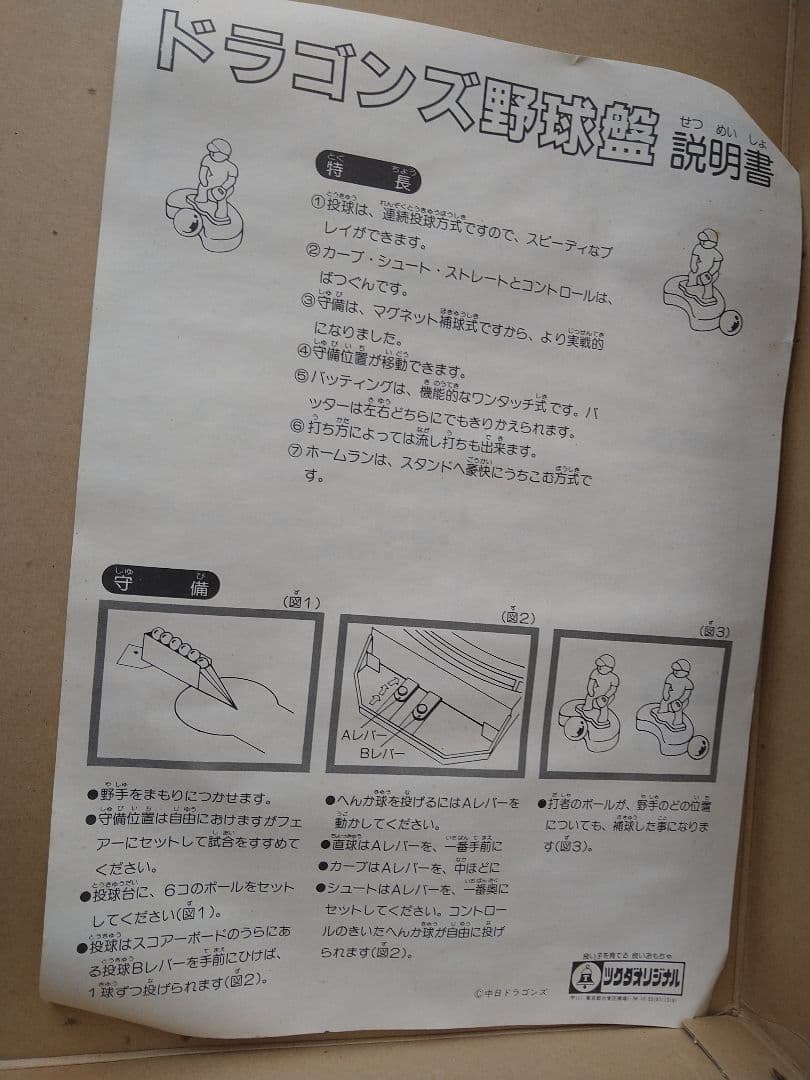 中日ドラゴンズ 野球盤 ツクダ ナゴヤ球場 ドラゴンズスタジアム レア