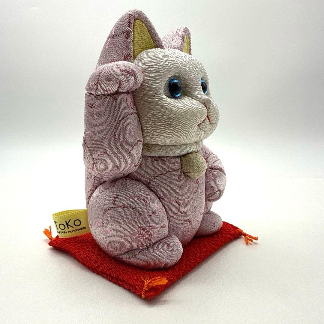 柿沼東光作 江戸木目込み人形 招き猫 (小)金襴B