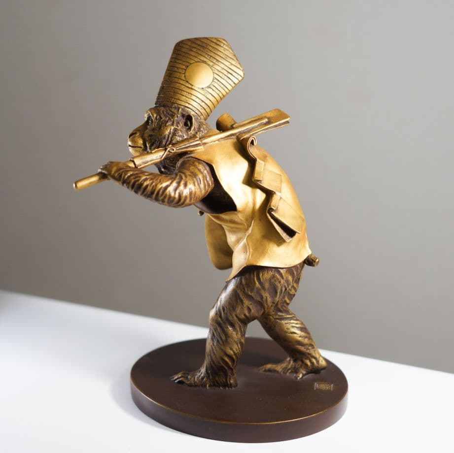 猿・三番叟」高村光雲作 銅製 ブロンズ像 - メルカリ