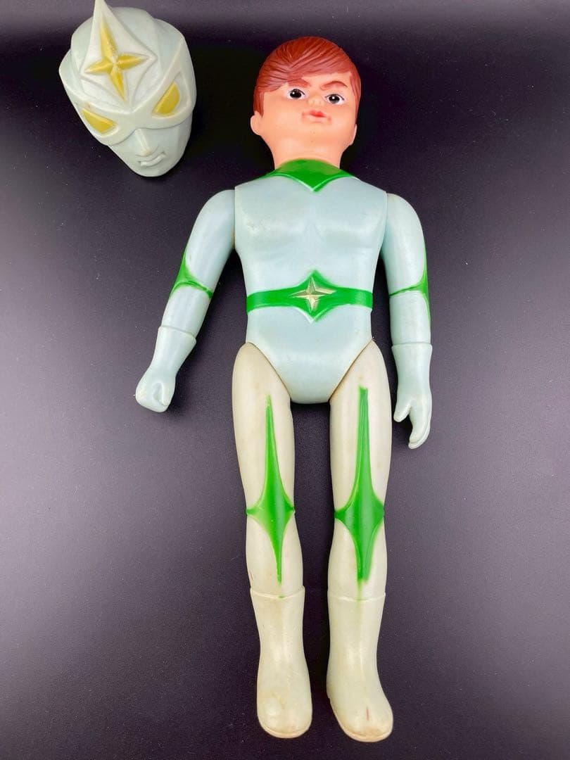 【中古品】テロン様　当時物 ミラーマン風 無版権 パチ 面取れ ソフビ 昭和