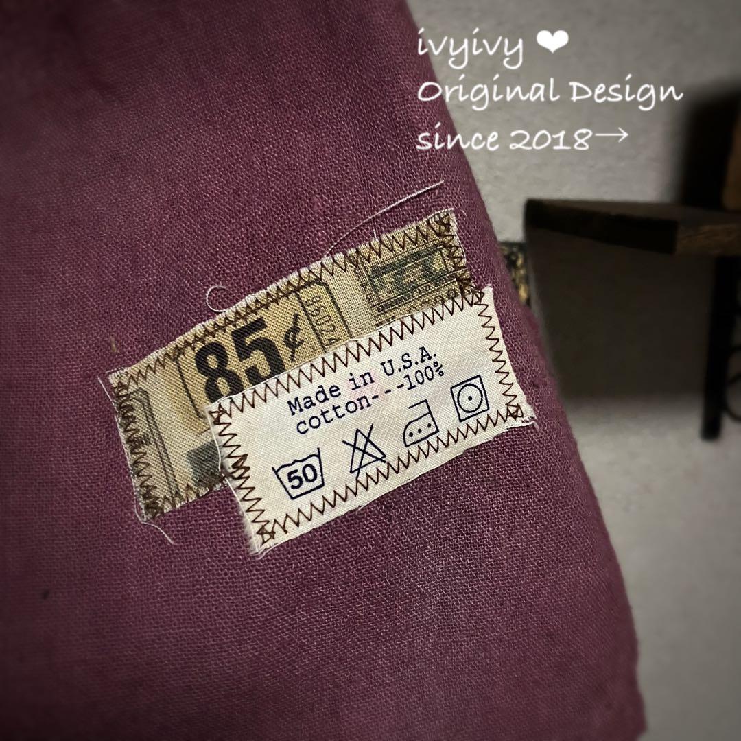 ⭕️vintage染め❗️ コットンリネンの大きなcollageトート