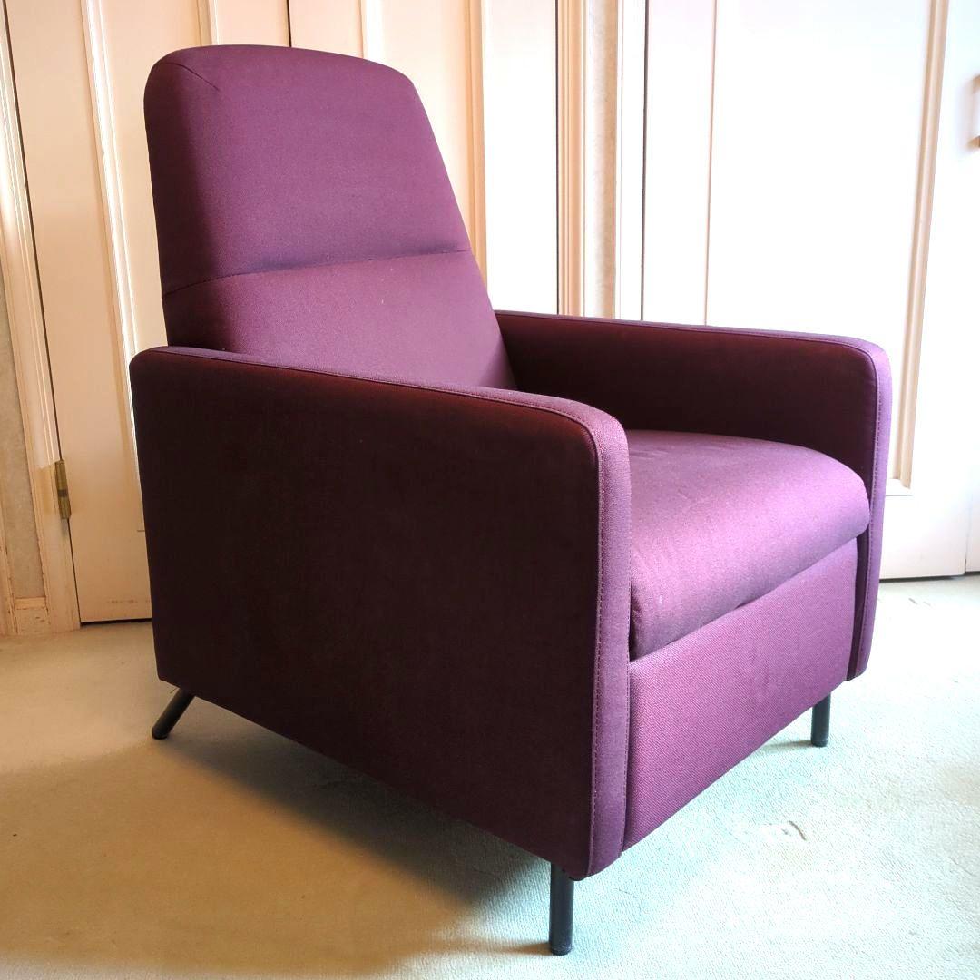 リクライニングソファ　 1人掛けソファ ダークレッド　リクライニングチェア