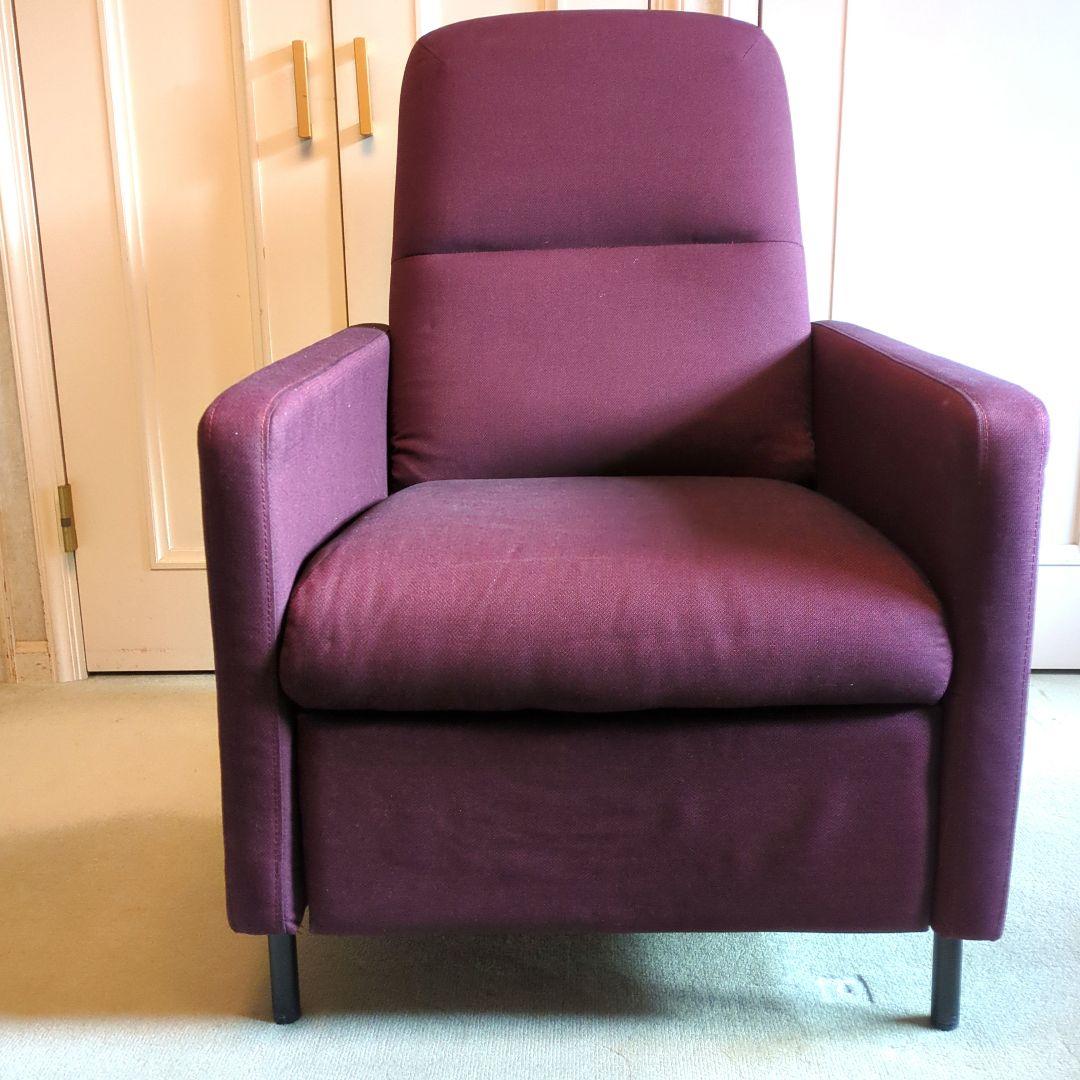 リクライニングソファ　 1人掛けソファ ダークレッド　リクライニングチェア