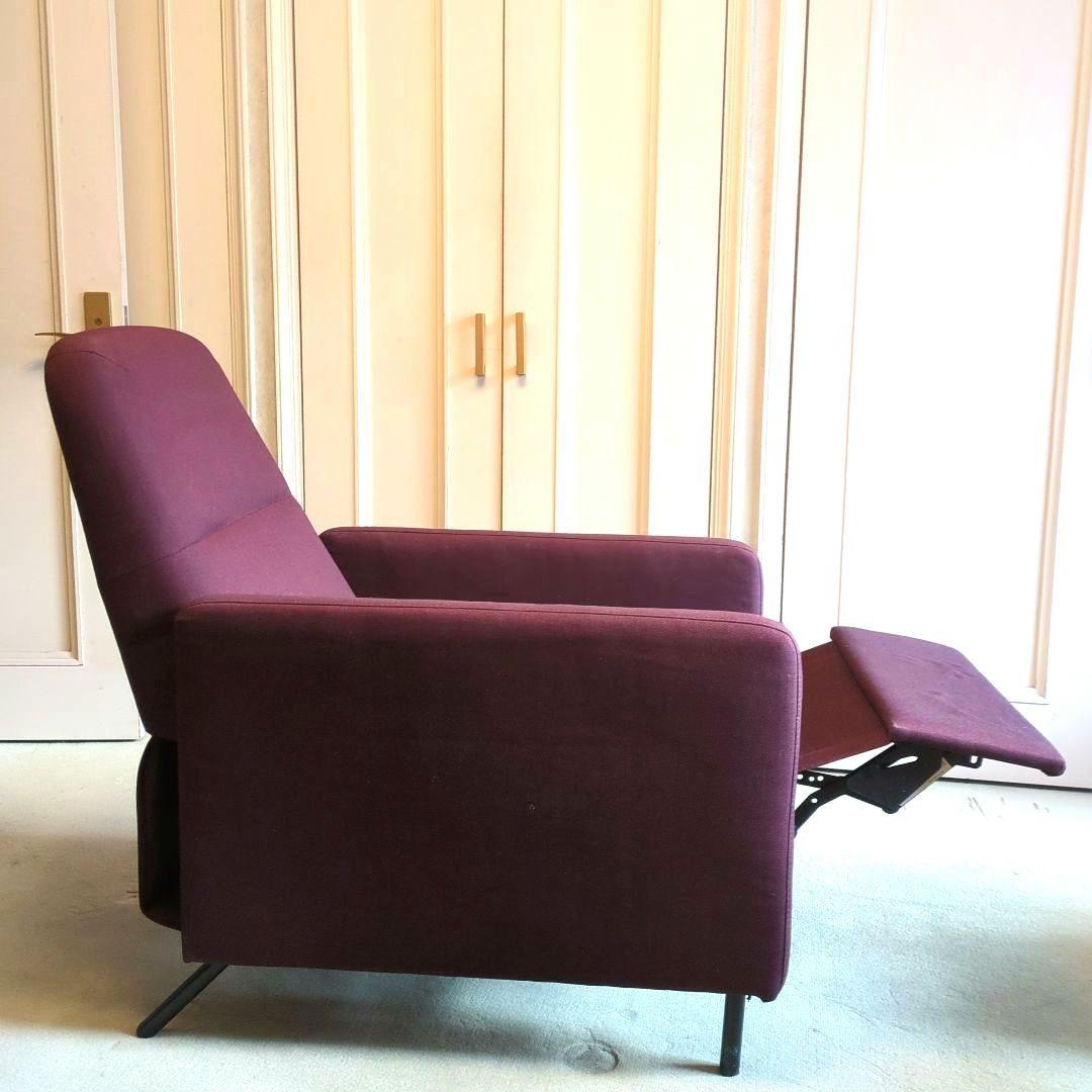 リクライニングソファ　 1人掛けソファ ダークレッド　リクライニングチェア