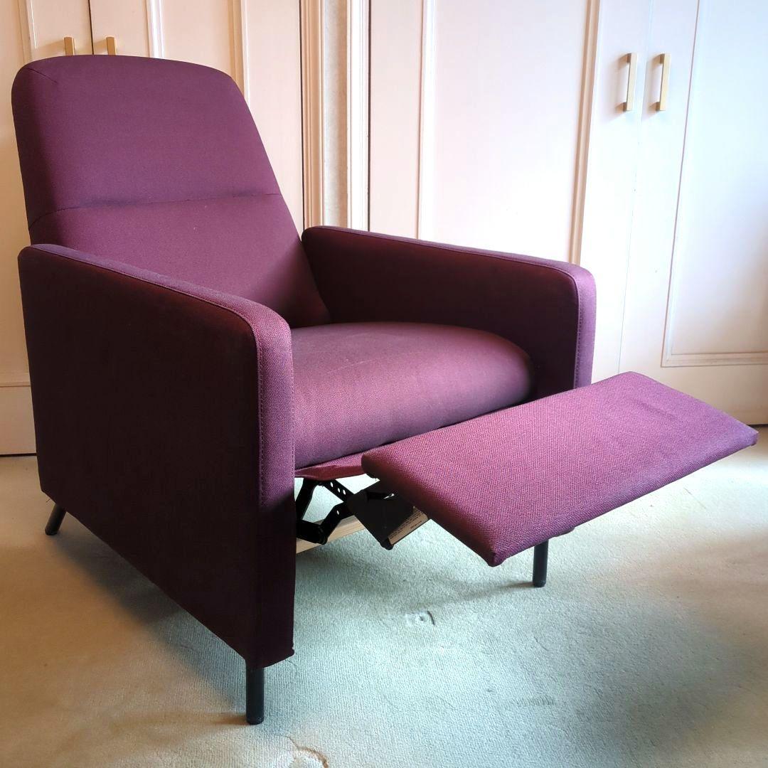 リクライニングソファ　 1人掛けソファ ダークレッド　リクライニングチェア