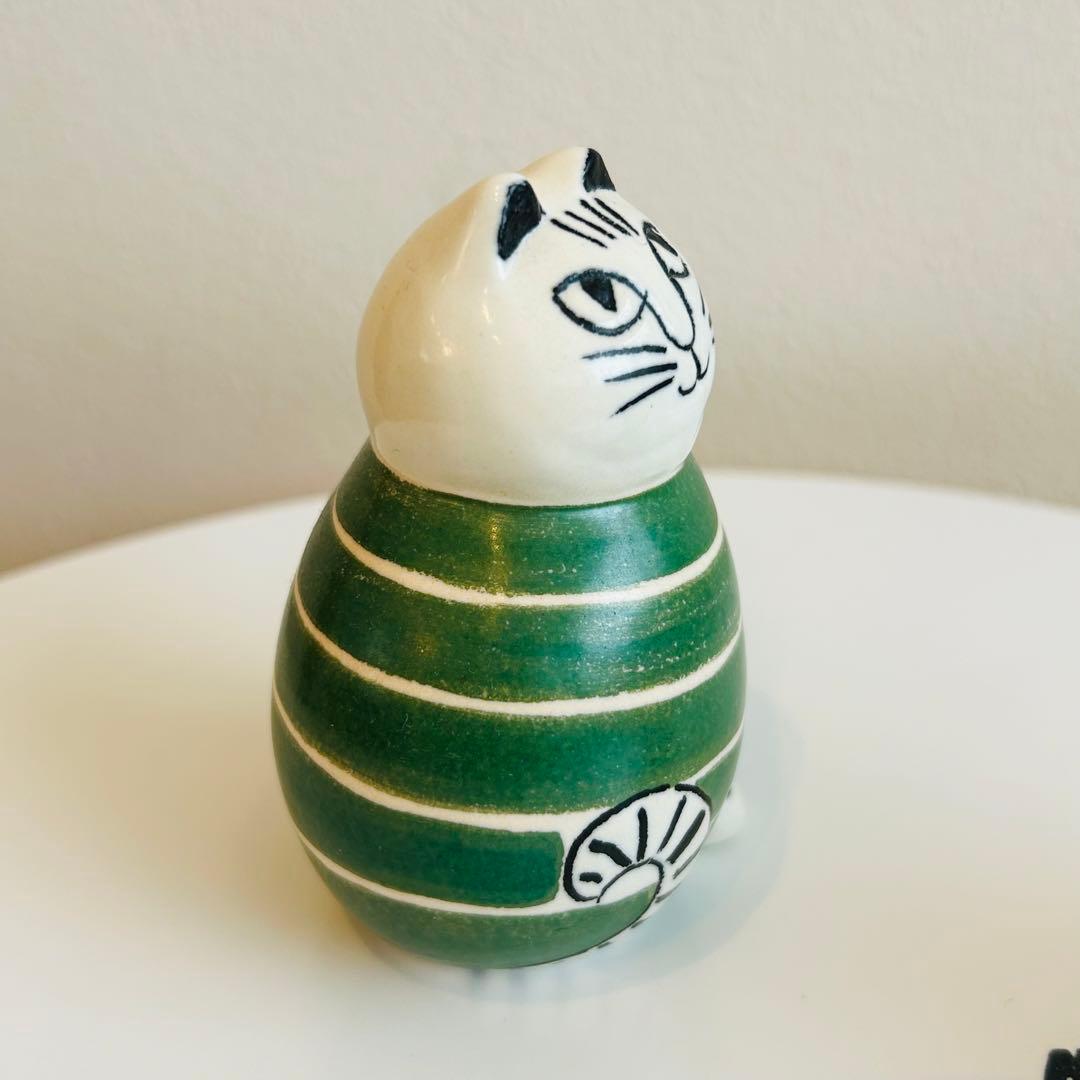 リサラーソン　スウェーデンの まねくねこ　限定グリーン　赤