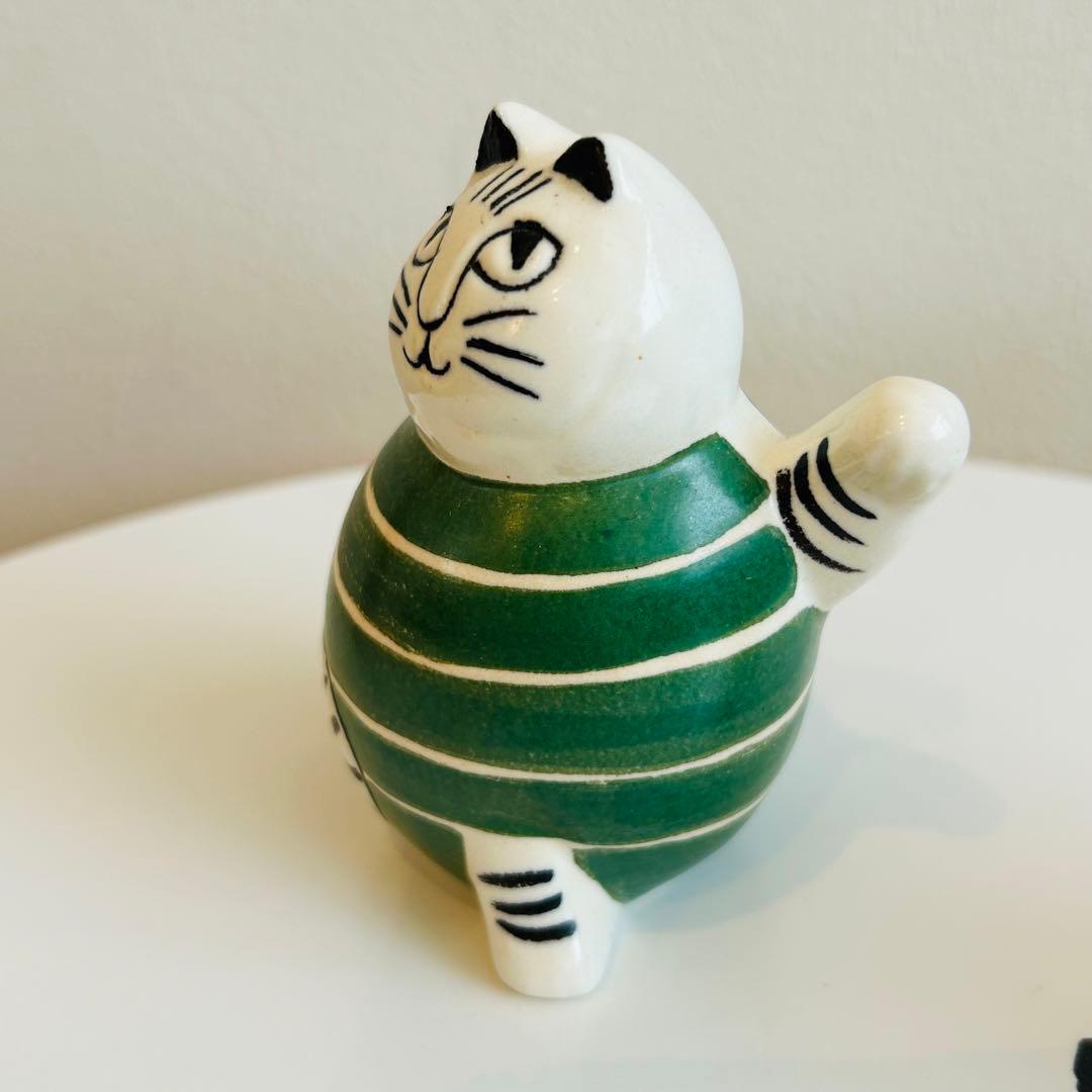 リサラーソン　スウェーデンの まねくねこ　限定グリーン　赤