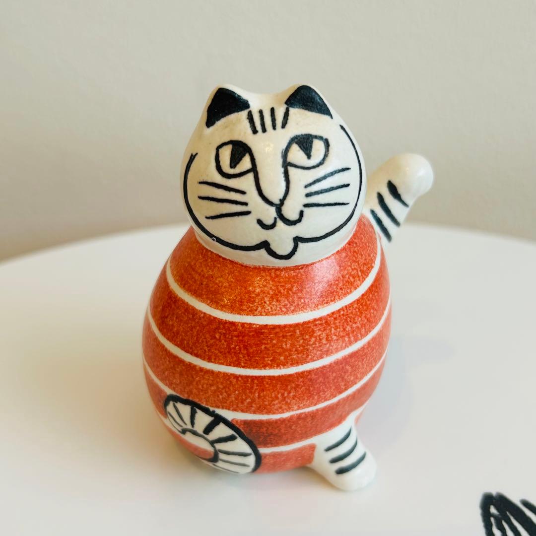 リサラーソン　スウェーデンの まねくねこ　限定グリーン　赤