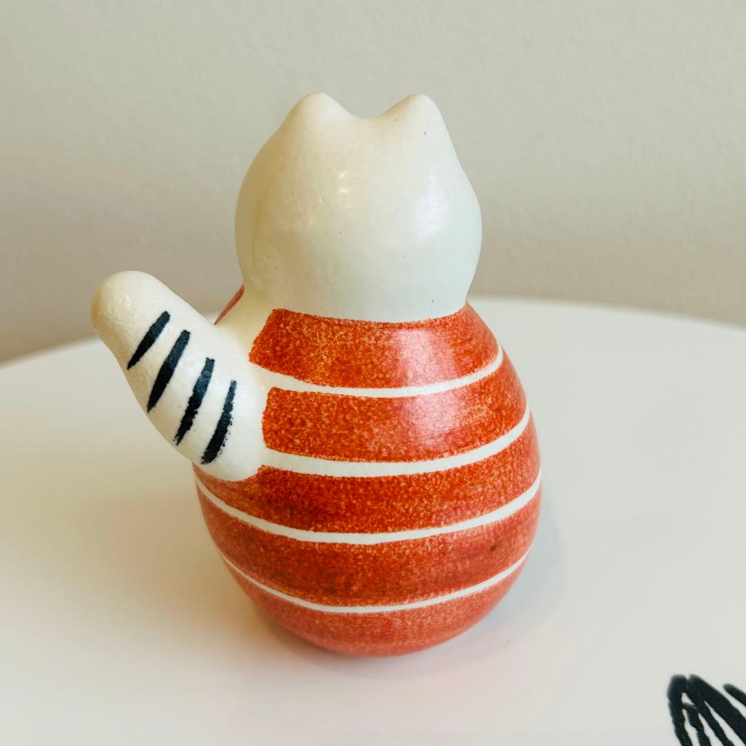 リサラーソン　スウェーデンの まねくねこ　限定グリーン　赤