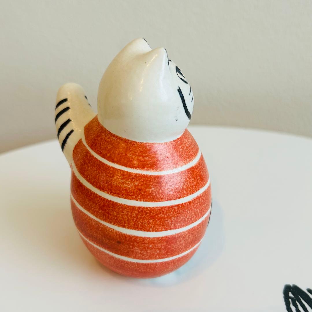 リサラーソン　スウェーデンの まねくねこ　限定グリーン　赤