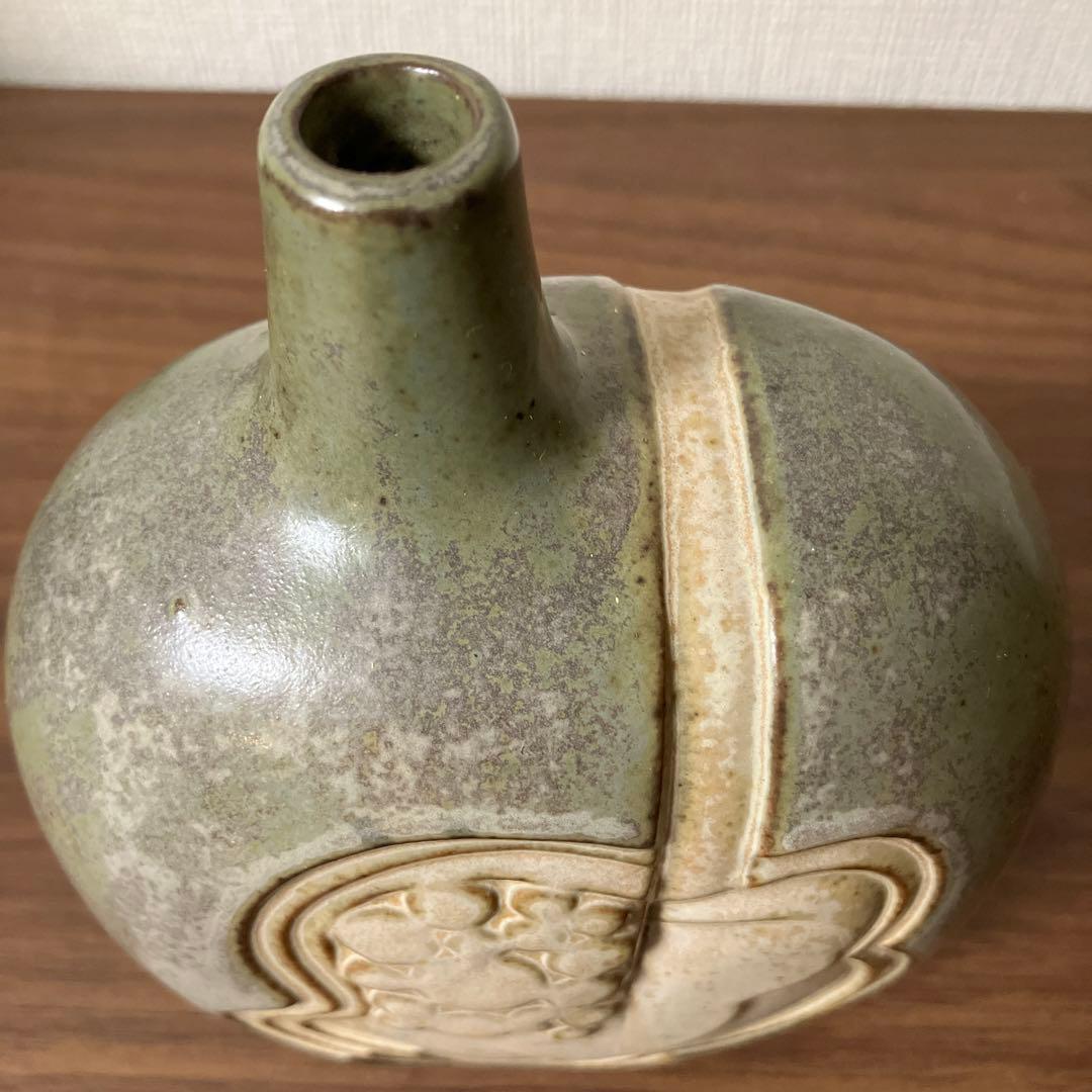 イワツキ 花瓶 ヴィンテージ フラワーベース かしわ窯 北欧風 モダン