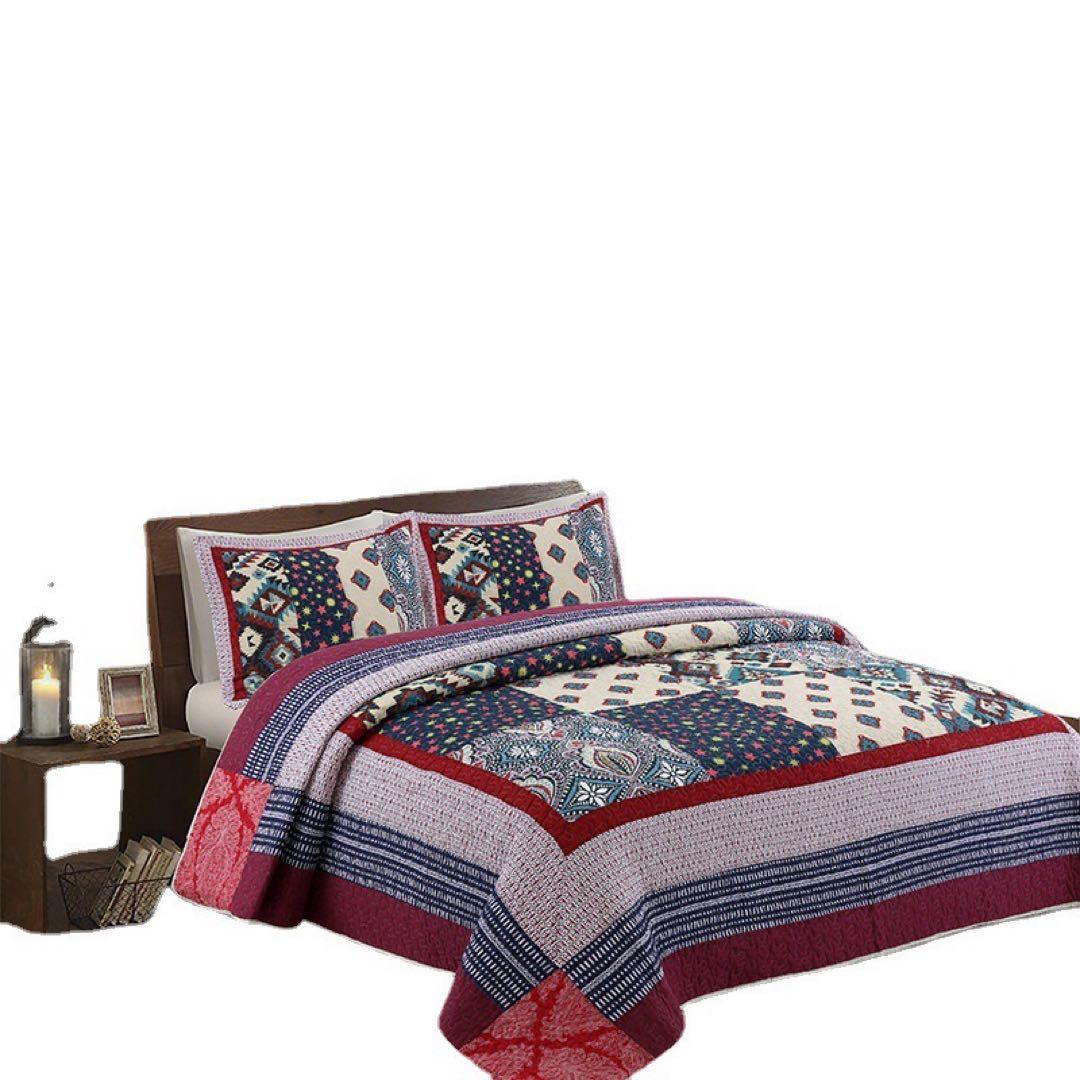 キルトベッドカバー3点セット綿マルチカバー キルティング 211