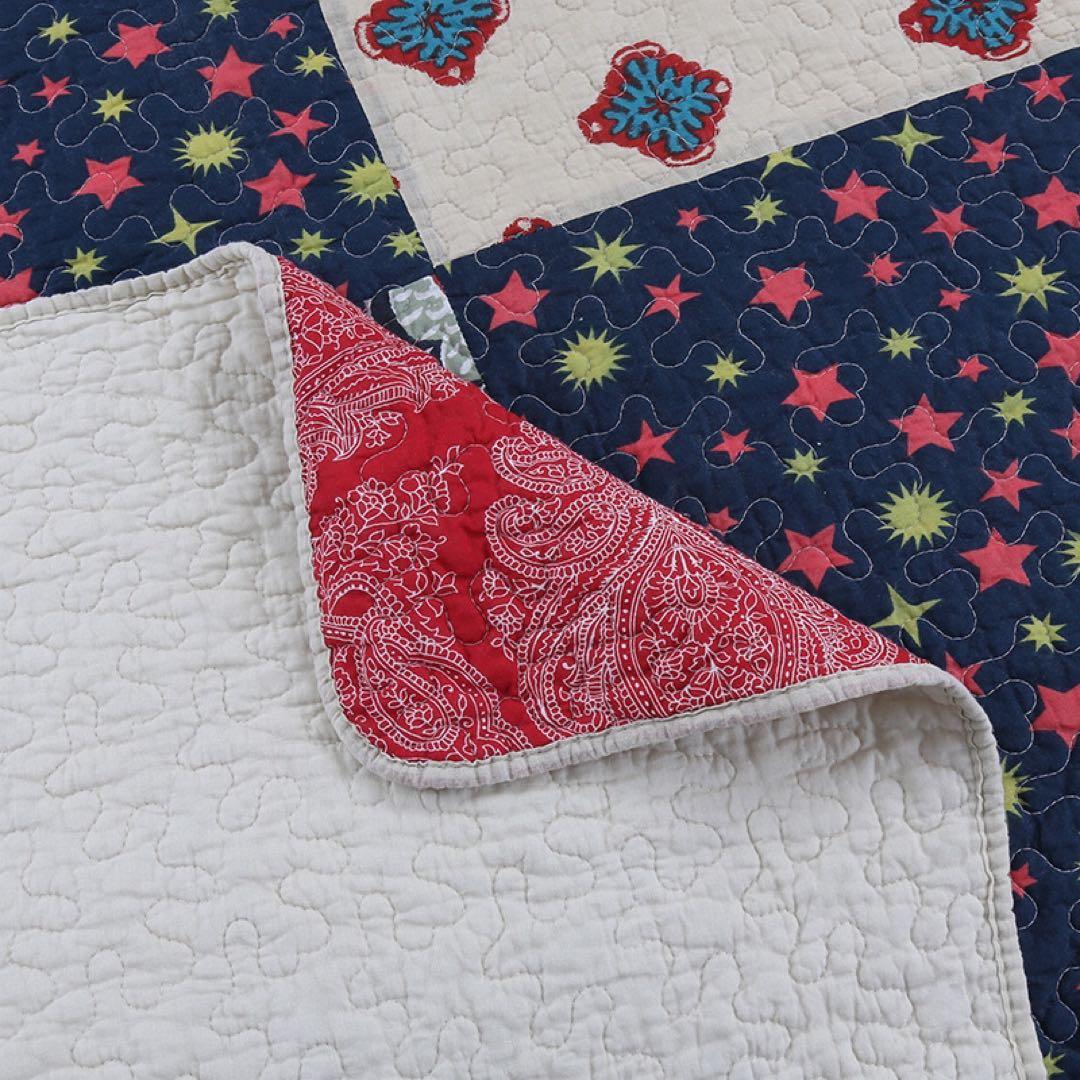 キルトベッドカバー3点セット綿マルチカバー キルティング 211